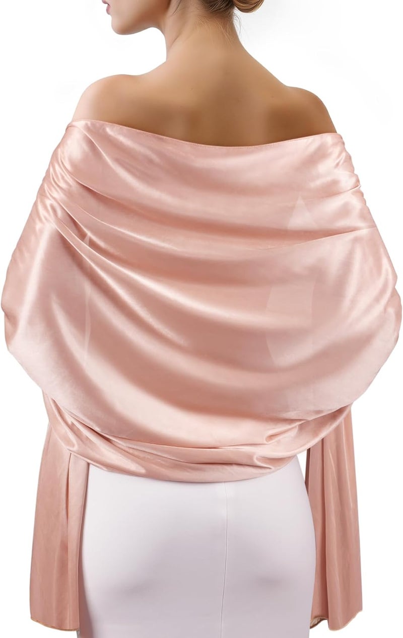 Sofier Satin Shawl Wraps for Women Evening Dresses Wedding Bridal Party Silky Scarf Formal Cover Up Bridesmaid Gifts - Image 1